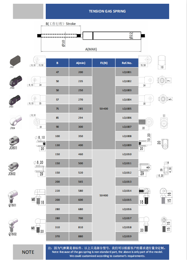 液压气弹簧 液压气弹簧